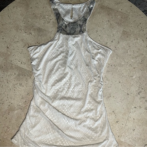 Express Silver and White Sequin top - Picture 1 of 7